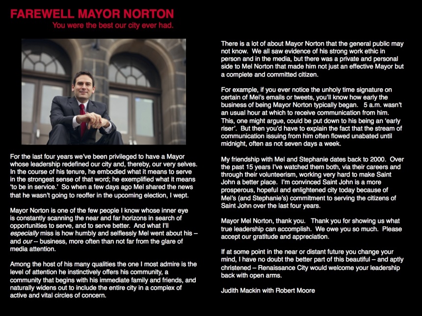 Farewell Mayor Norton