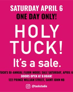 holy tuck floor model sale info graphic April 6 2019 at 9:00am