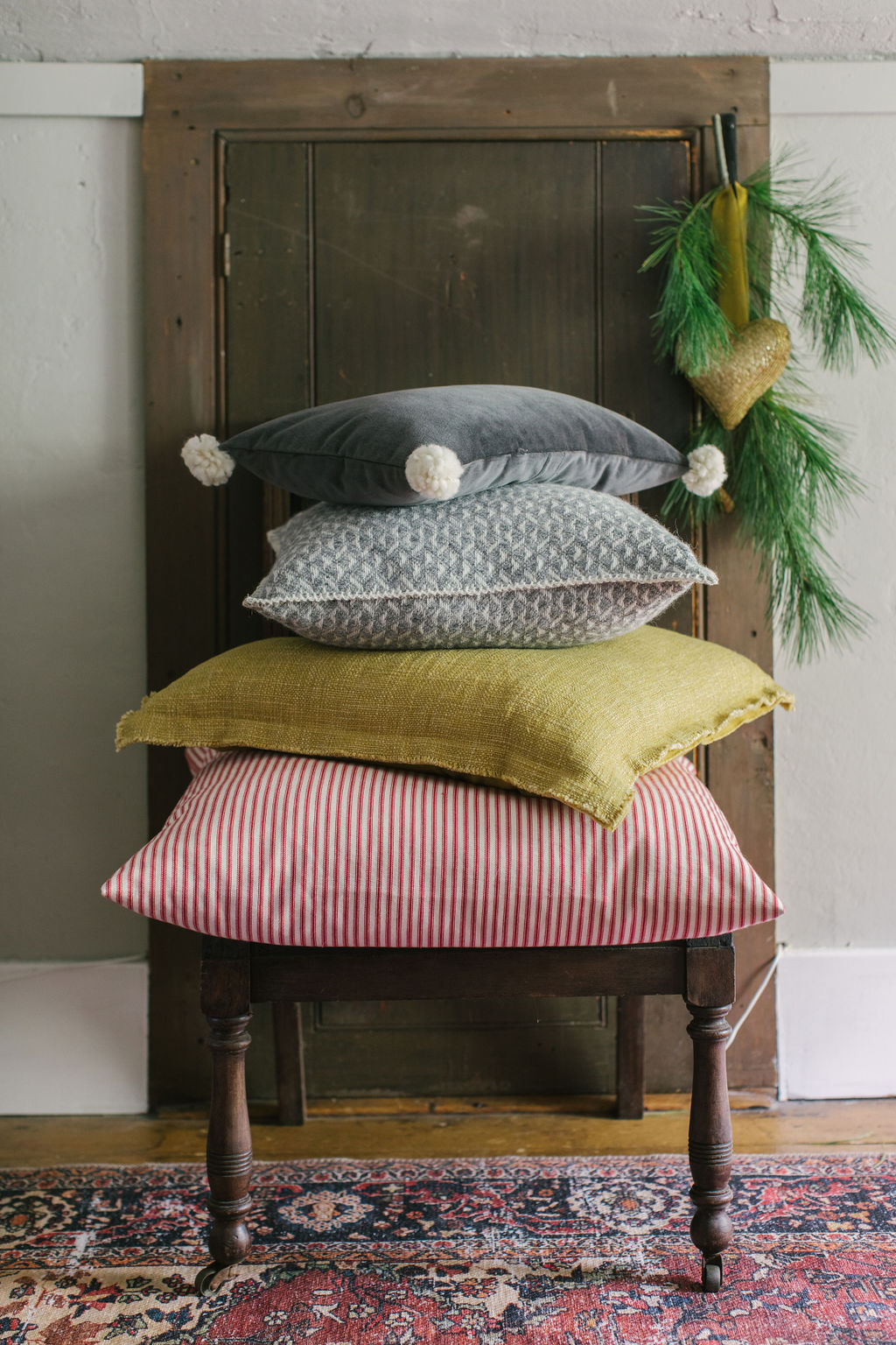 stacked cushions