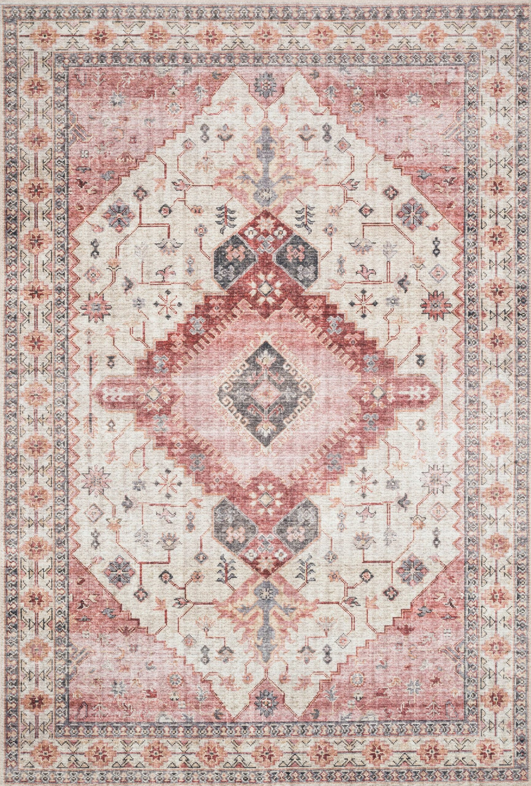 Loloi ivory/berry colour rug