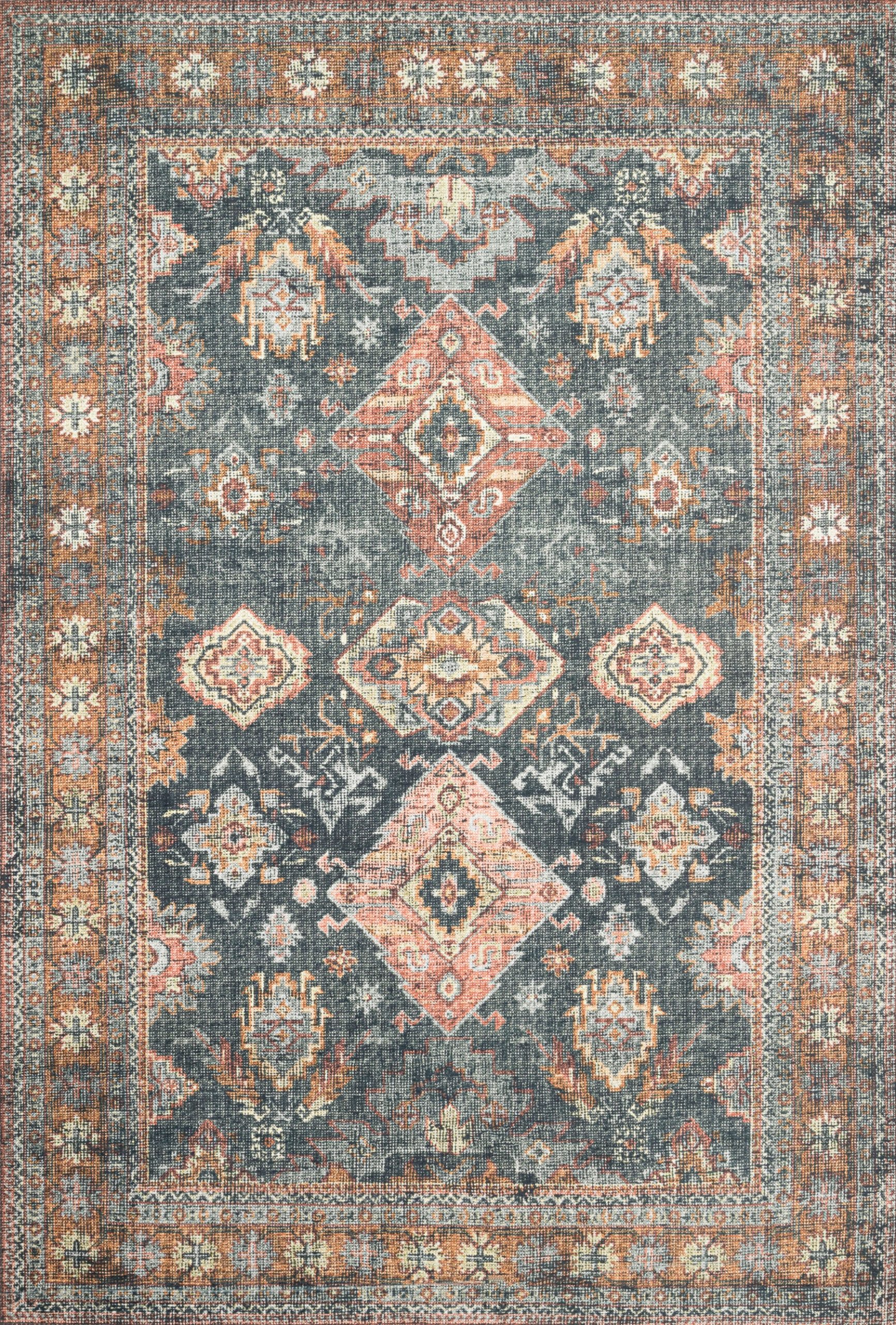 Loloi sea/rust colour rug
