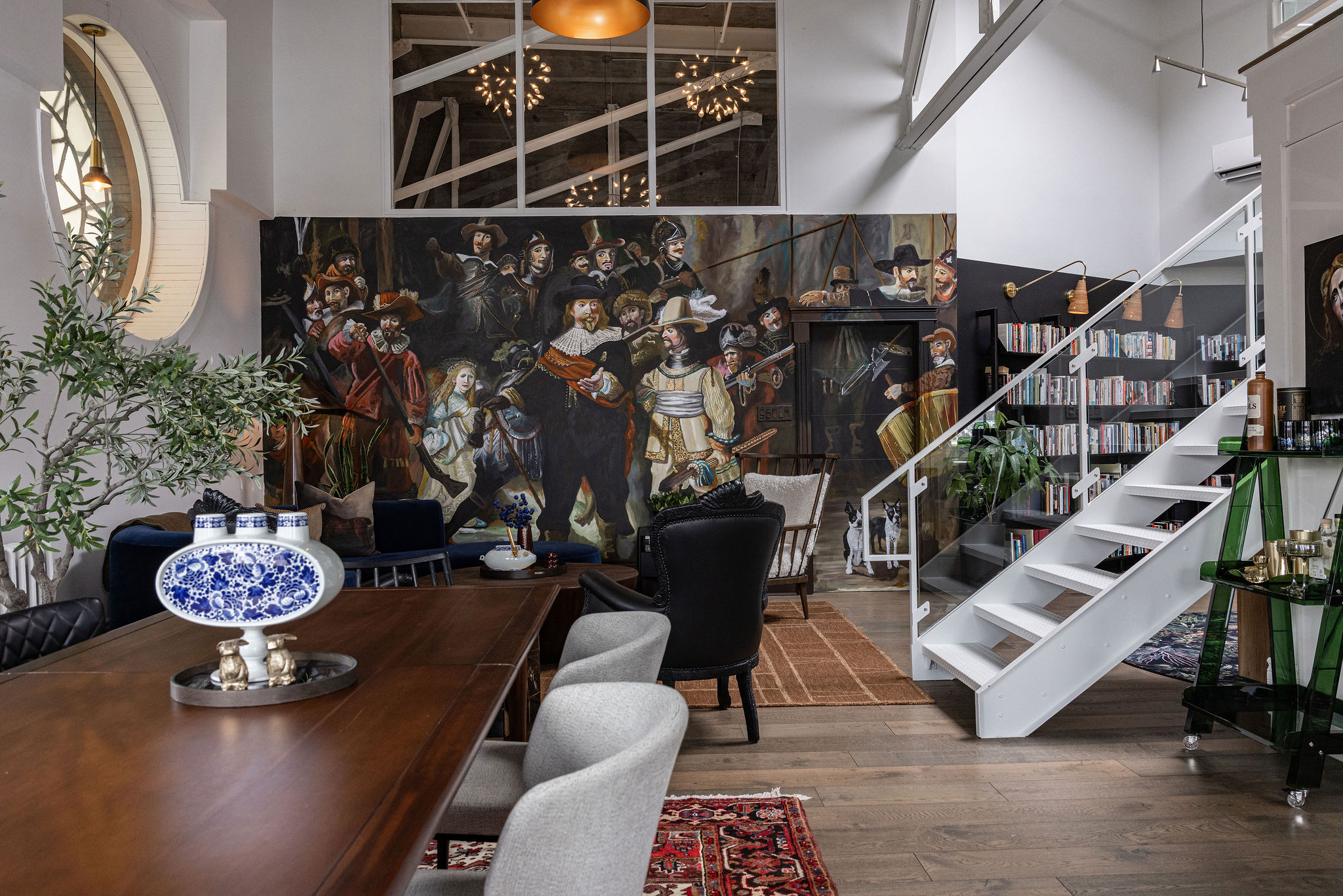 Rembrandt Night Watch mural painted in Saint John loft