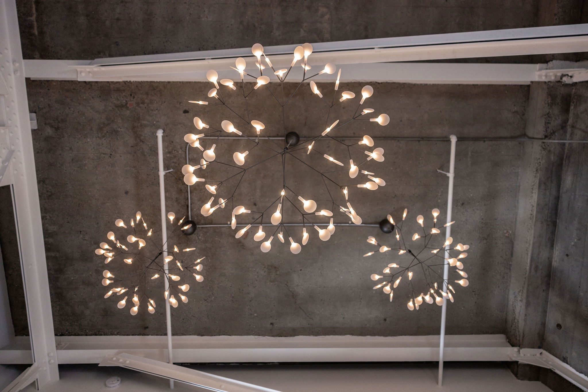 Moooi Heracleum lights in Amsterdam-inspired loft interior